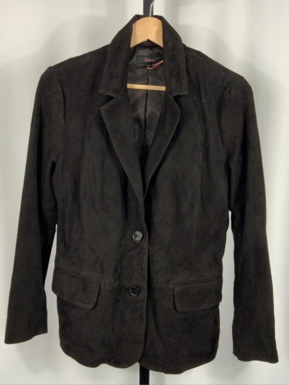 Quince Women 100% Suede Blazer Charcoal Black S‎ - Picture 8 of 9
